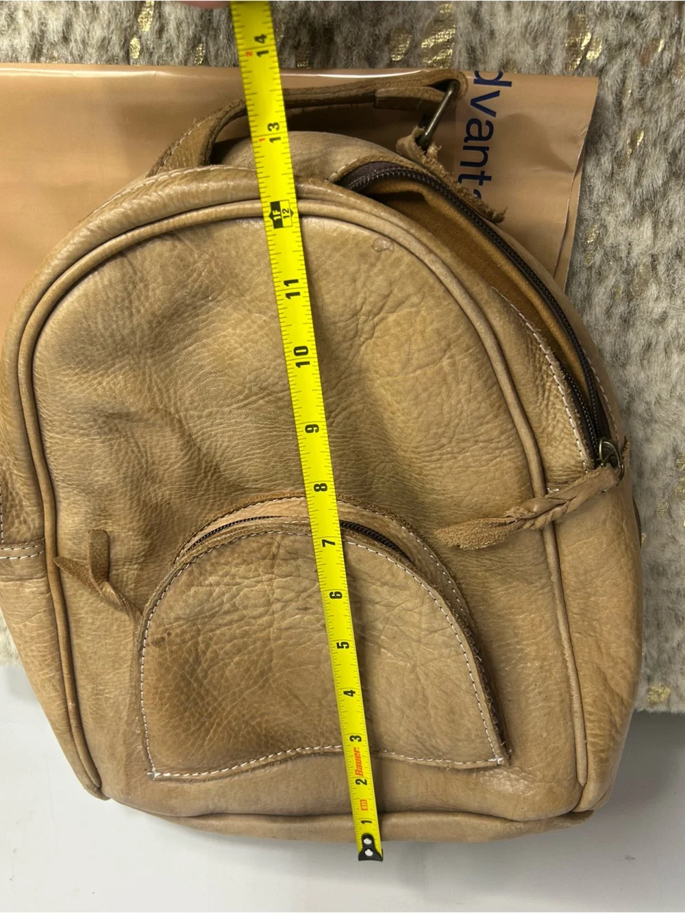Nevermind! Tan Leather Backpack Purse‎